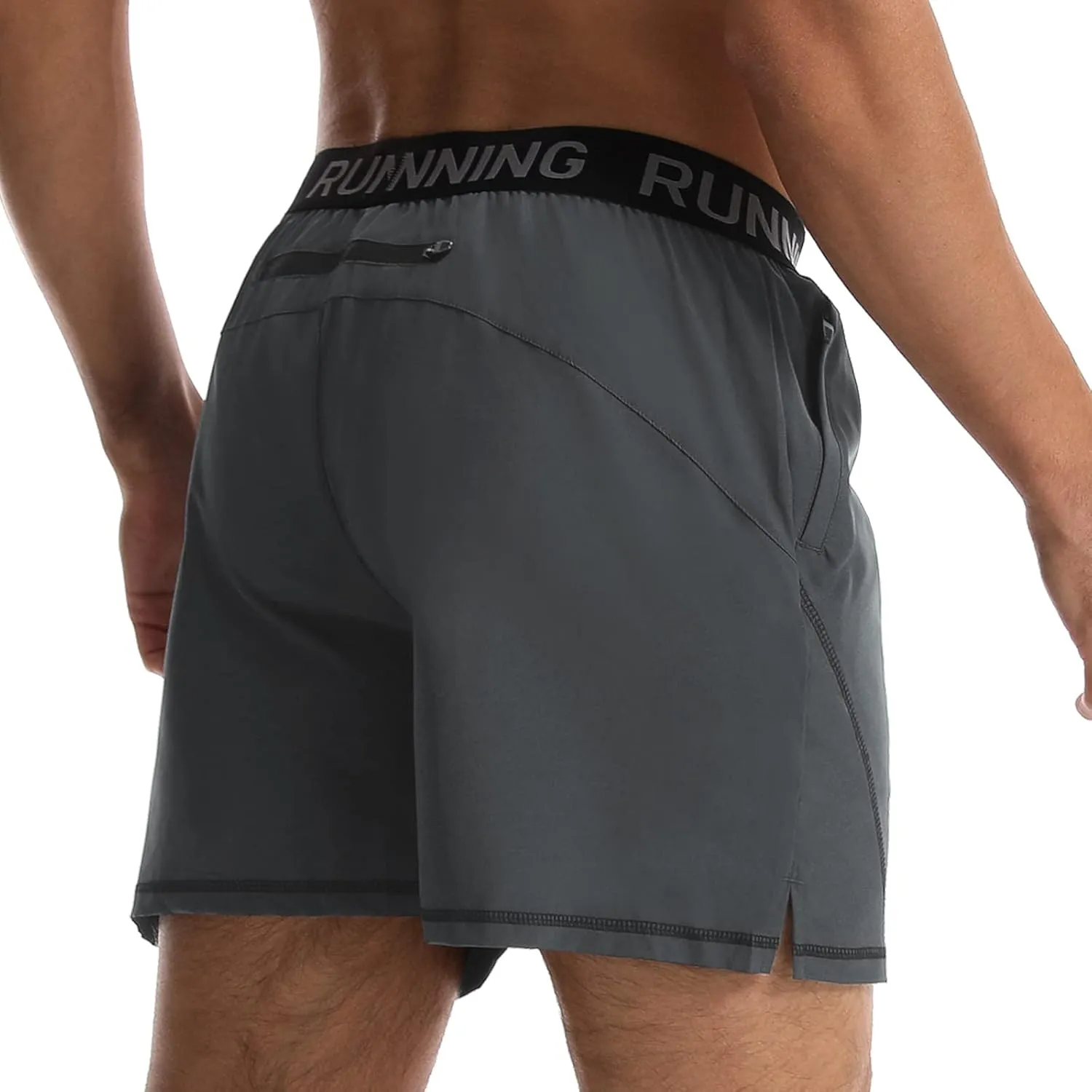 Surenow Men's Workout Running Shorts Quick Dry Athletic Shorts 5" Lightweight Active Gym Shorts with Zipper Pockets