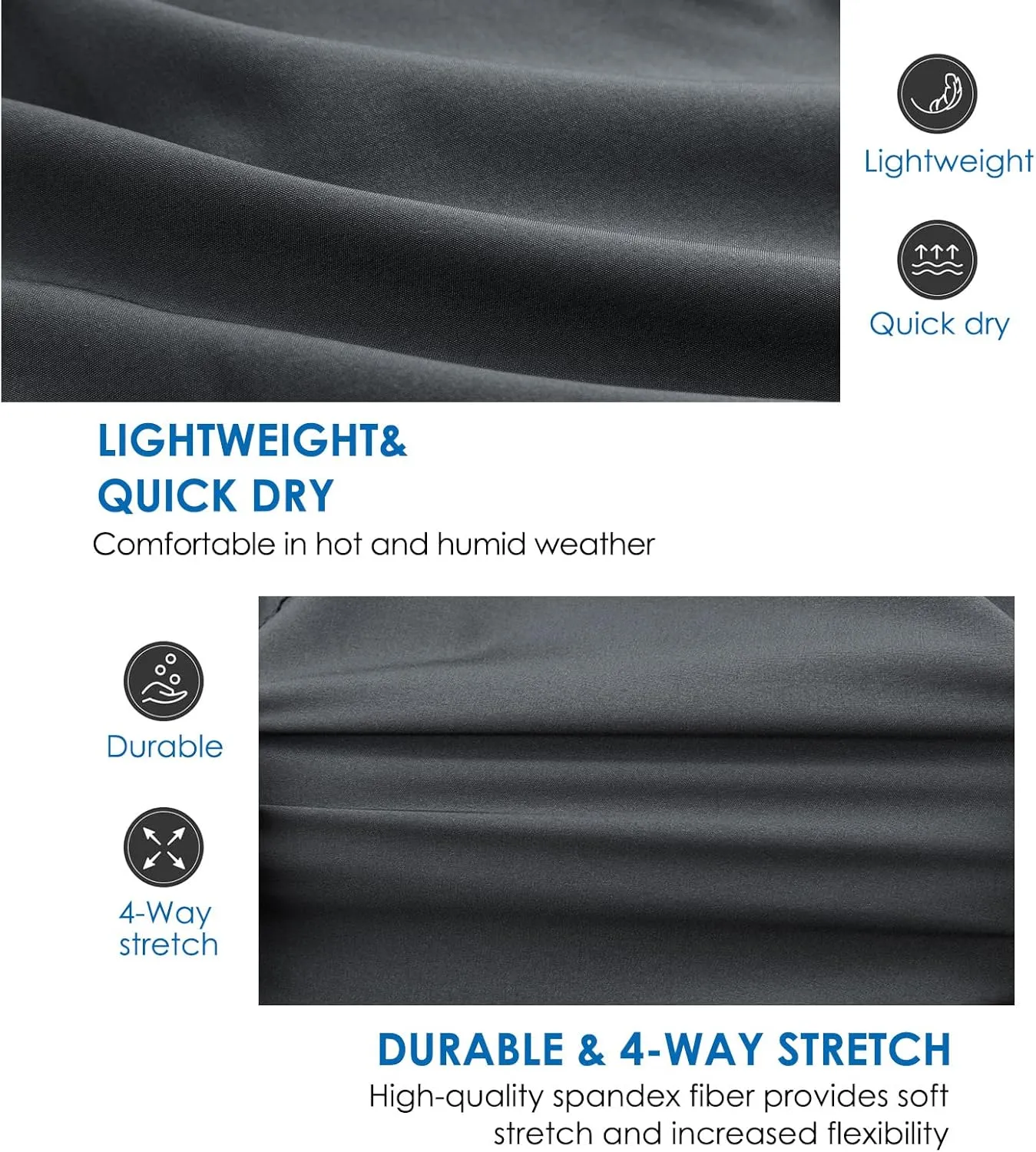 Surenow Men's Workout Running Shorts Quick Dry Athletic Shorts 5" Lightweight Active Gym Shorts with Zipper Pockets