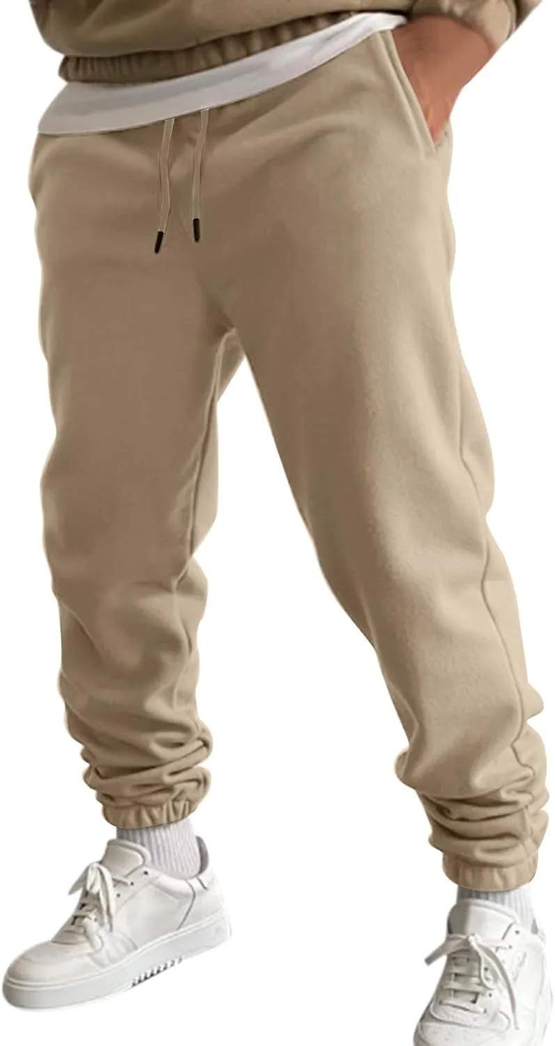 Sweatpants for Men with Pockets Mens Zip Joggers Pants Casual Gym Workout Track Pants Slim Fit Tapered Sweatpant Mens