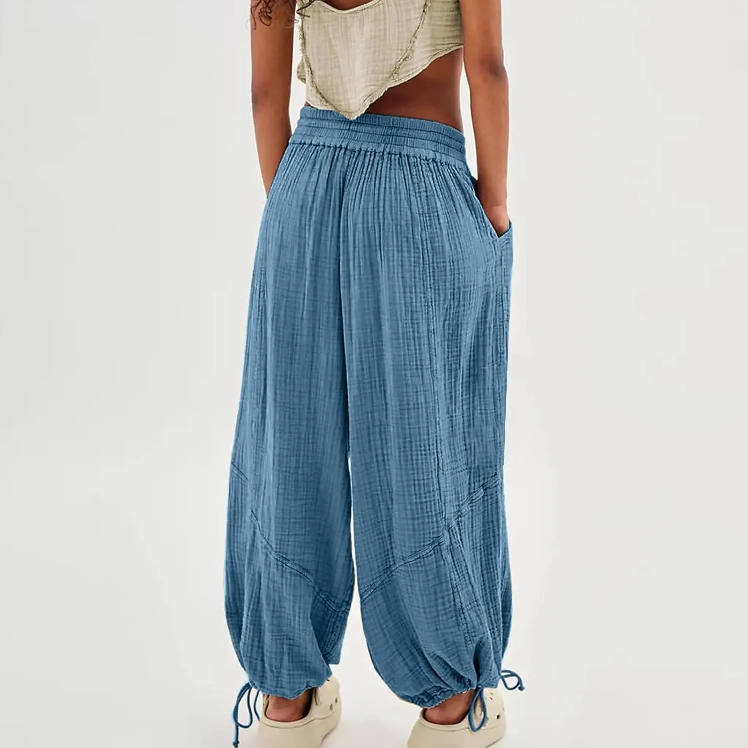 Sweatpants for Women Sweatpants Casual Baggy Drawstring Joggers Elastic Bottom Workout Tapered Trousers Drawstring
