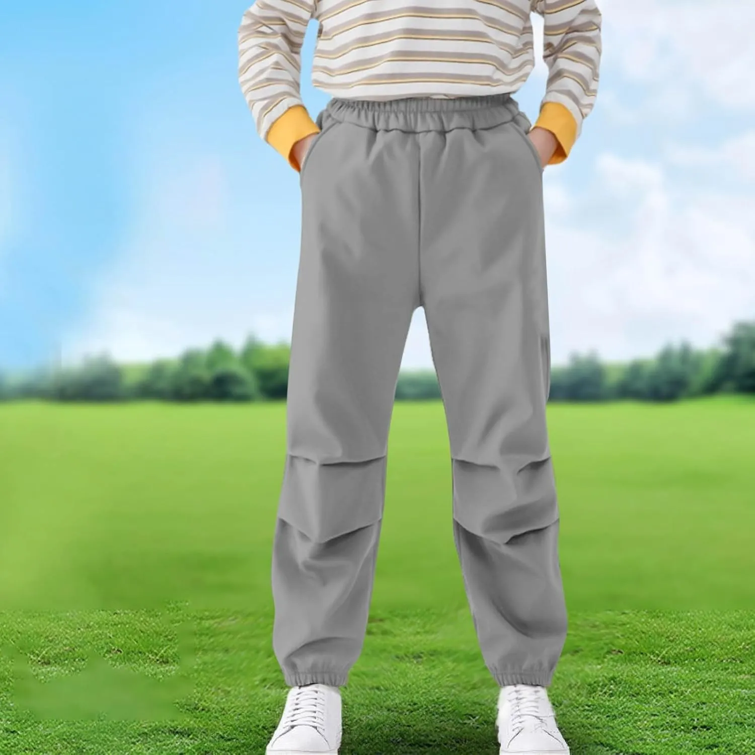 Thin Straight Leg Plain Cuff Leg Work Out Athletic for Children Boy Girl Summer Fall Loose Fit Pants Kid 2025