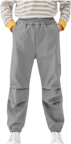 Thin Straight Leg Plain Cuff Leg Work Out Athletic for Children Boy Girl Summer Fall Loose Fit Pants Kid 2025