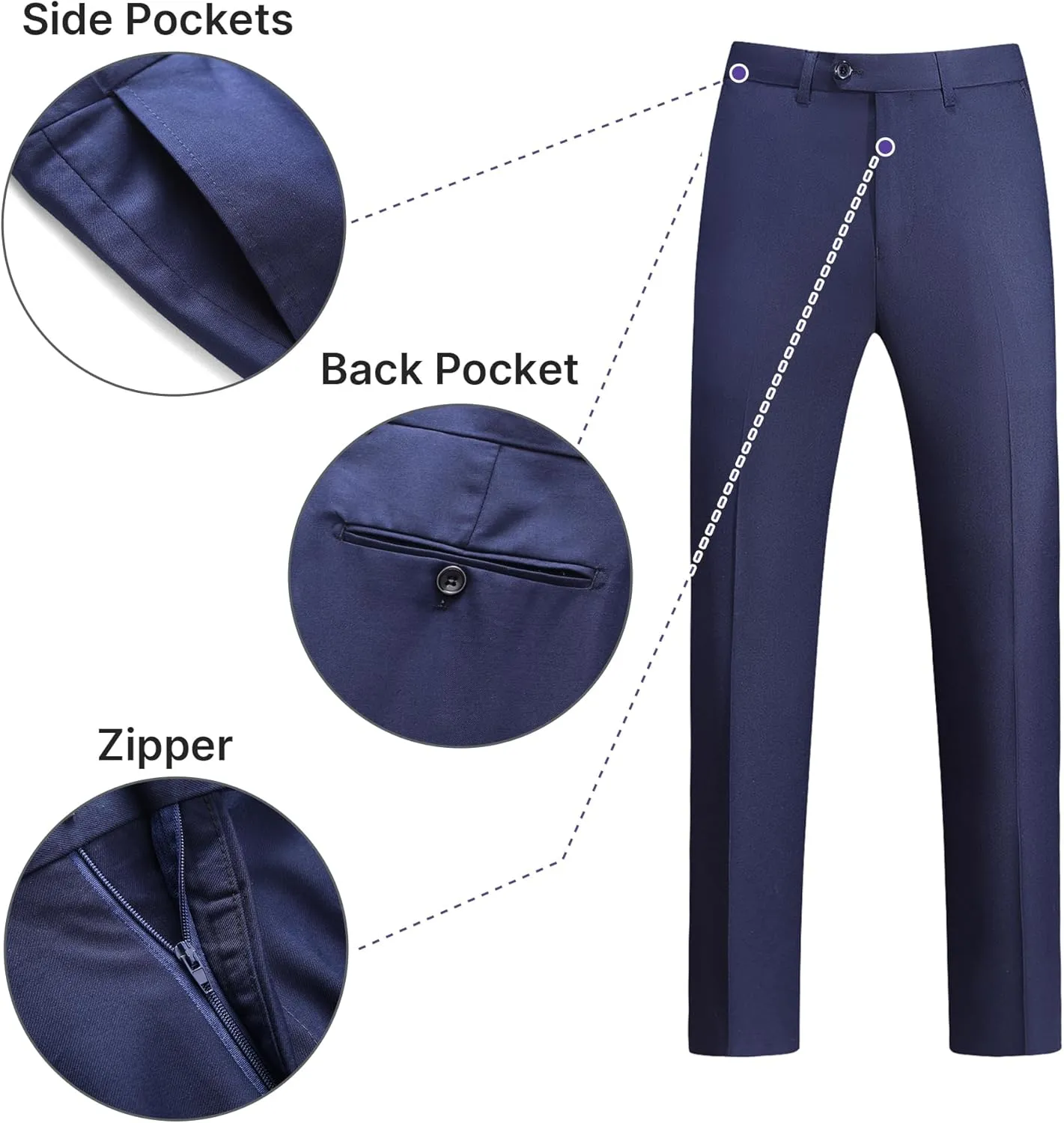 TRONSTORE Men's 2 Piece Suits One Button Slim Fit Solid Blazer Set Jacket Pants Business