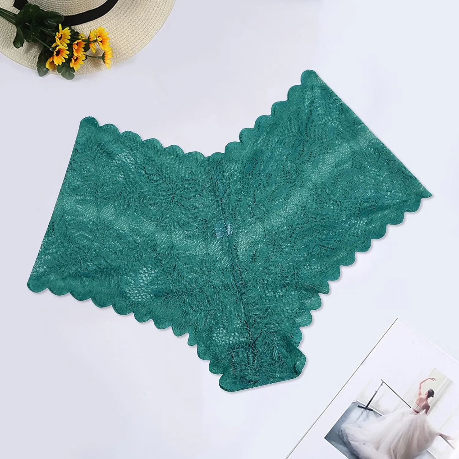 Women Lace Boyshort Sexy Floral Panties Low Rise Underwear Ladies Comfortable Underpants Baby-Doll Lingerie for