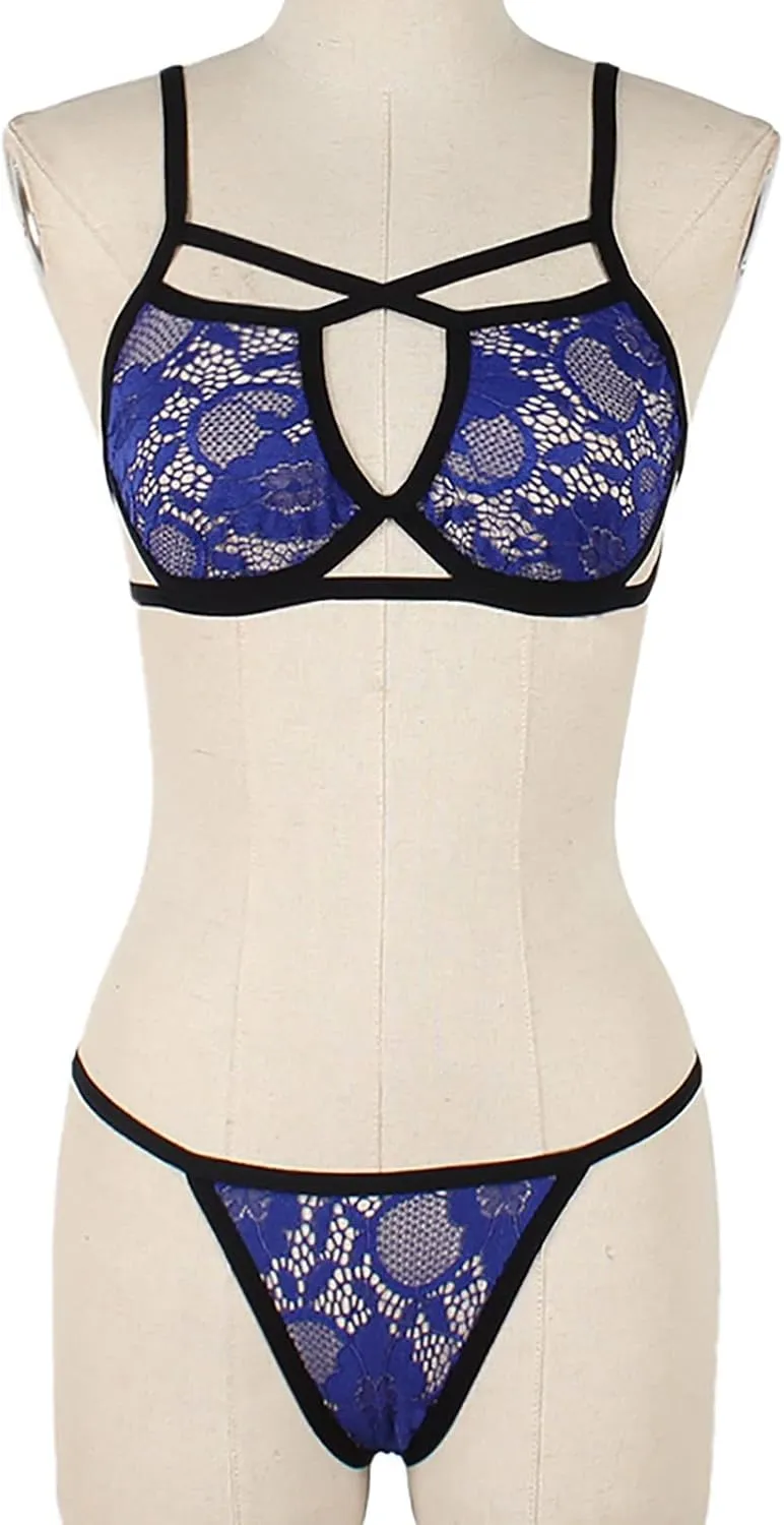 Women Lingerie Set Sexy Lace Bra and Panty Set Bralette Lingerie 2 Piece Babydoll Bodysuit Naughty Slutty Sleepwear