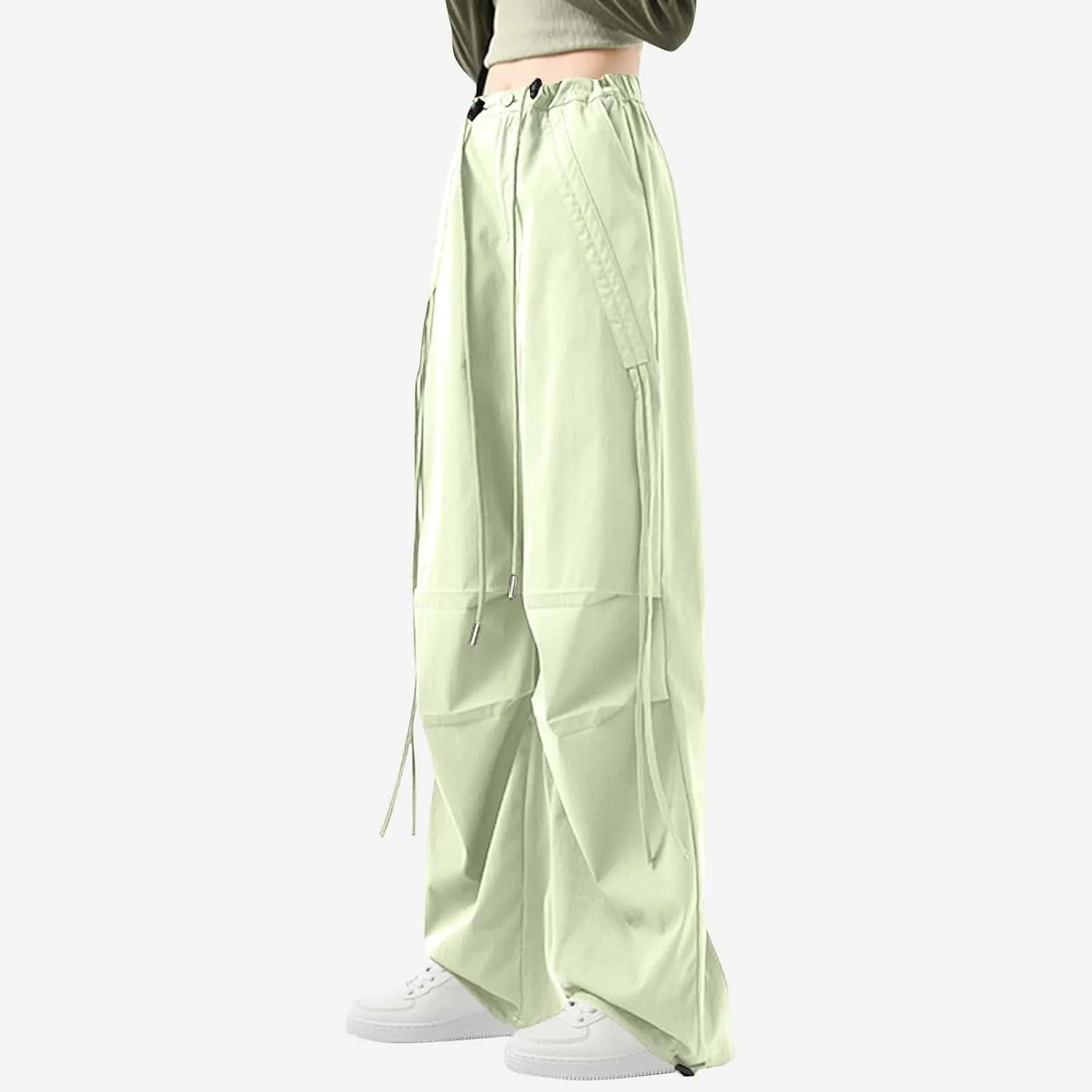 Women Pleated High Cut Straight Leg Plain Long Leg Loose Fit Trousers Pants for Women Cargo Summer Fall 2025 Y2K