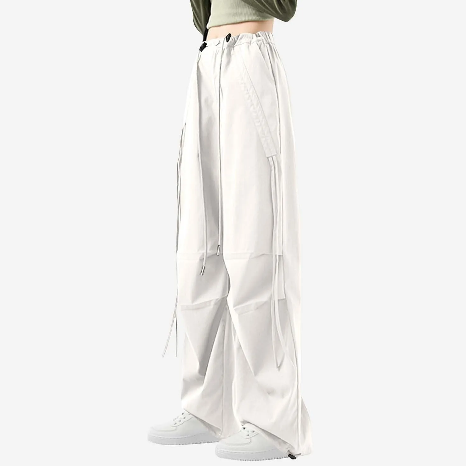 Women Pleated High Cut Straight Leg Plain Long Leg Loose Fit Trousers Pants for Women Cargo Summer Fall 2025 Y2K