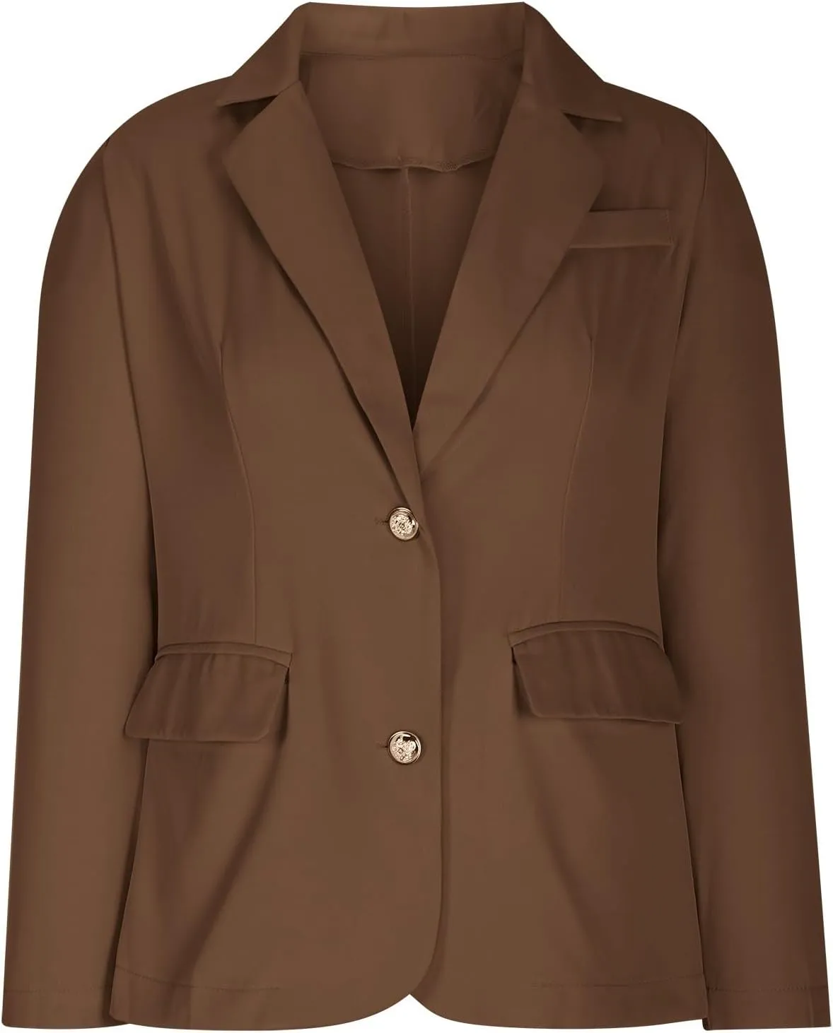 Womens 2024 Fall Casual Blazers Long Sleeve Lapel Open Front Button Work Business Lightweight Jackets with Pockets