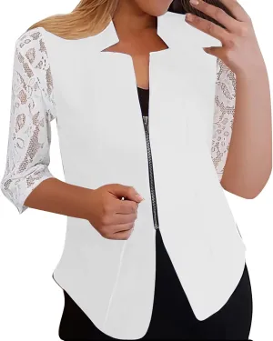 Women's 2024 Fall Casual Blazers Notched Collar Suit Cardigan Ladies Jacket Blazers for Women Business Casual 2024