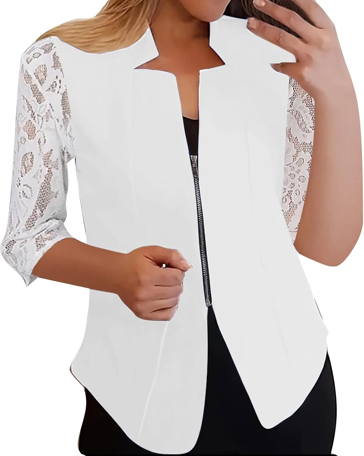 Women's 2024 Fall Casual Blazers Notched Collar Suit Cardigan Ladies Jacket Blazers for Women Business Casual 2024