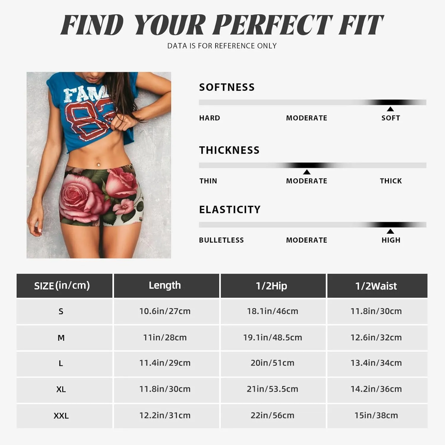 Women's Athletic Stretch Shorts Roses-Leopard-Floral Running Shorts for Women