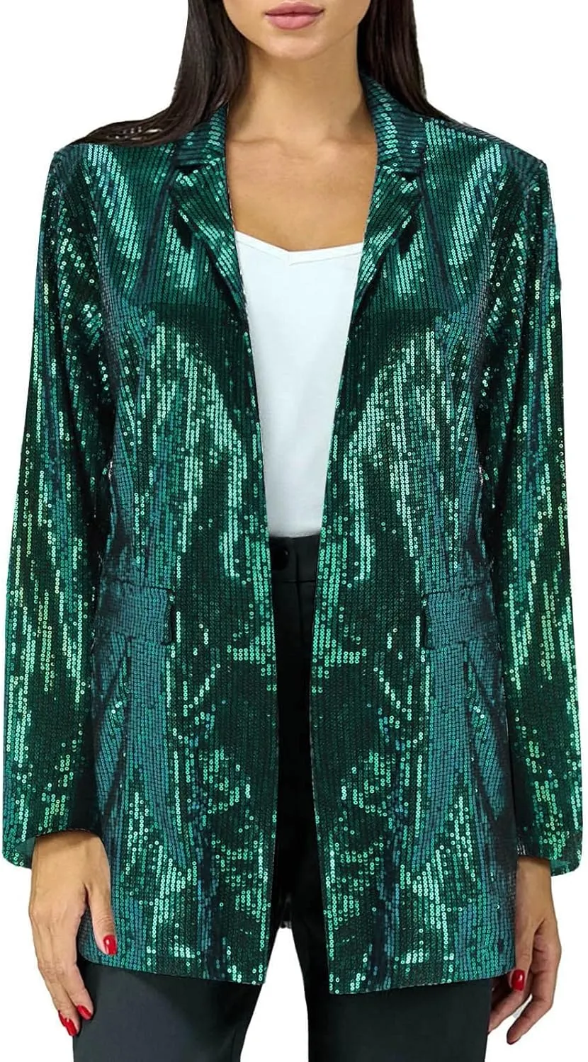 Women's Blazers & Suit Jackets,Long Sleeve Casual Loose Suit for Ladies Autumn Slim Fit Casual Blazers Open Front