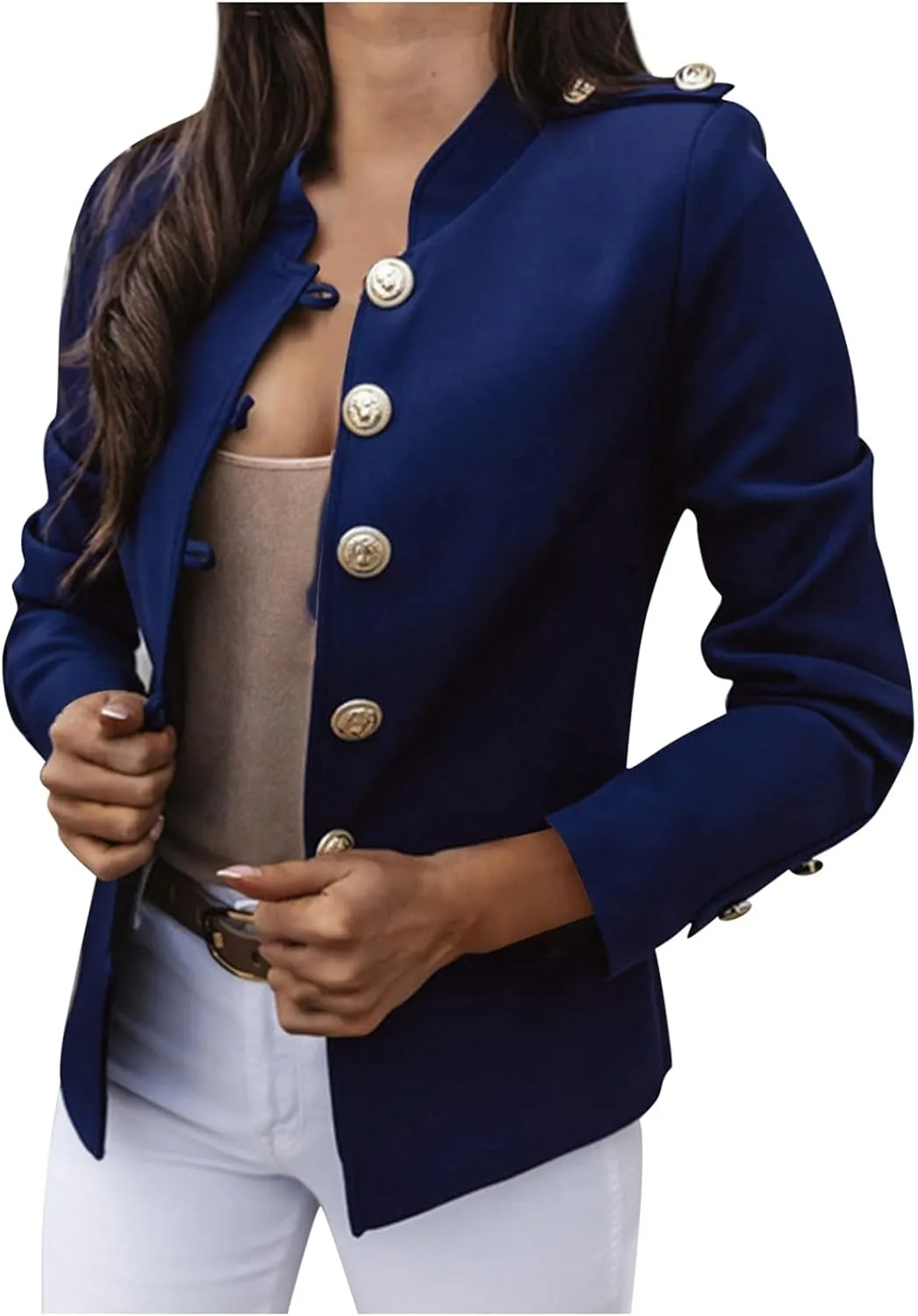 Women's Blazers & Suit Jackets,Long Sleeve Casual Loose Suit for Ladies Autumn Slim Fit Casual Blazers Open Front