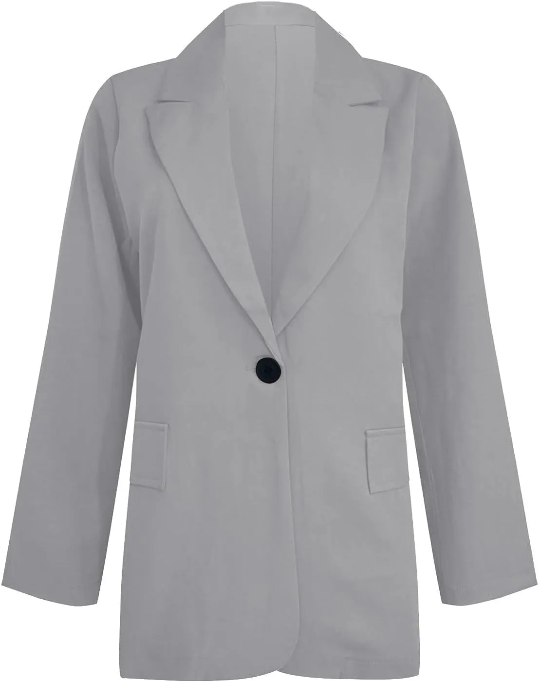 Womens Blazers for Work Casual Long Sleeve Suit Jackets Open Front Button Jackets Trendy Outerwear with Pockets
