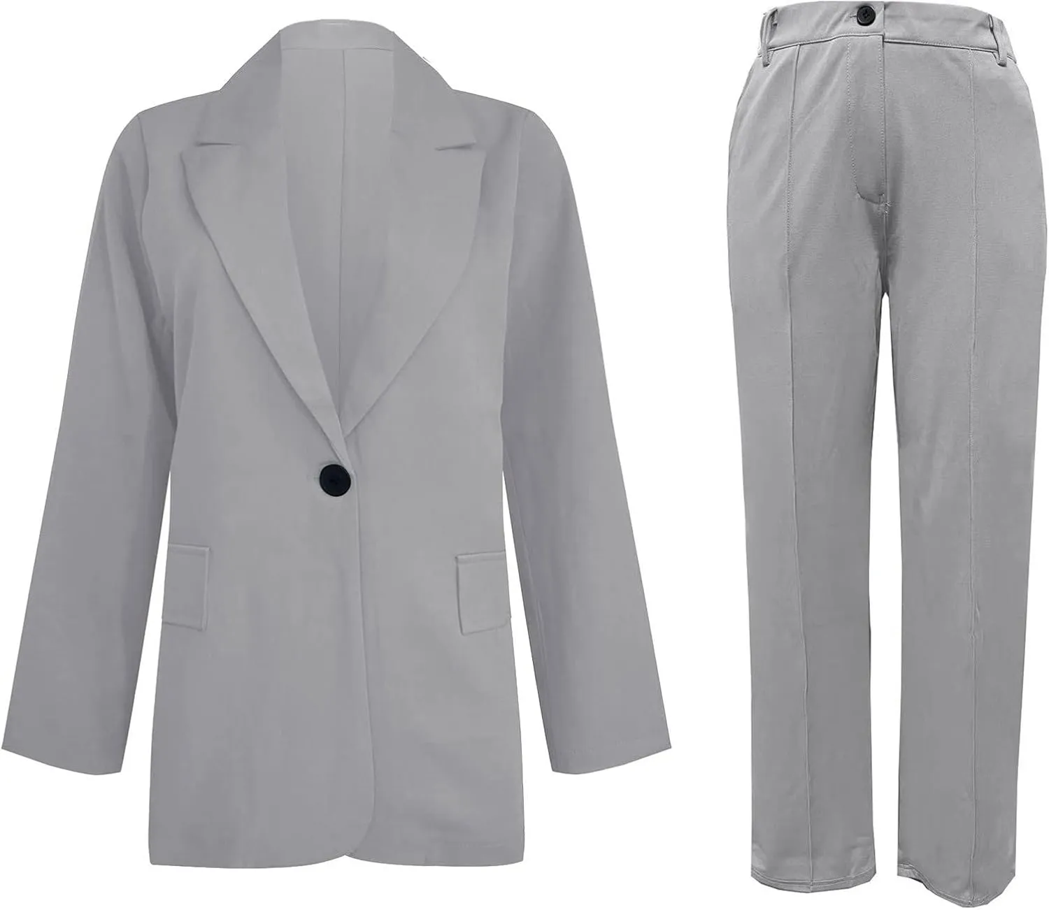 Womens Blazers for Work Casual Long Sleeve Suit Jackets Open Front Button Jackets Trendy Outerwear with Pockets