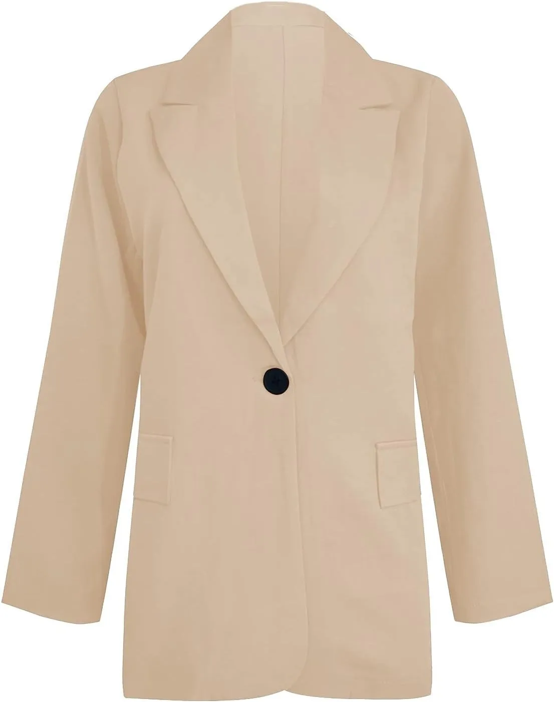 Womens Blazers for Work Casual Long Sleeve Suit Jackets Open Front Button Jackets Trendy Outerwear with Pockets