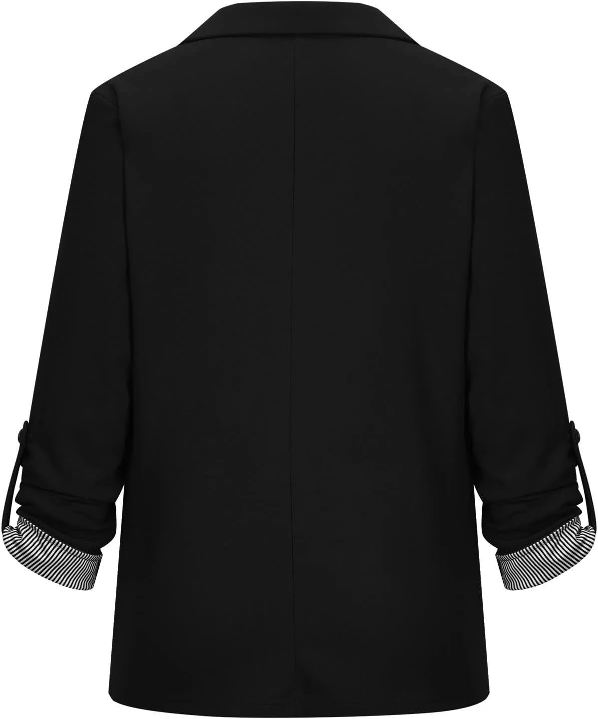 Womens Blazers for Work Casual Striped Patchwork Suit Jacket Dressy Work Button Long Sleeve Blazers for Women