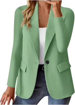 Womens Business Casual Blazer Spring Cardigan Lapel Button Down Solid Suit Jacket with Lined Office Work Clothes 2025