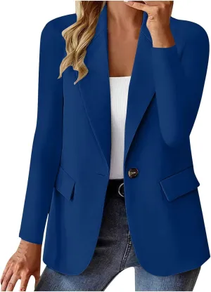 Women's Business Casual Long Sleeve Lapel Blazer