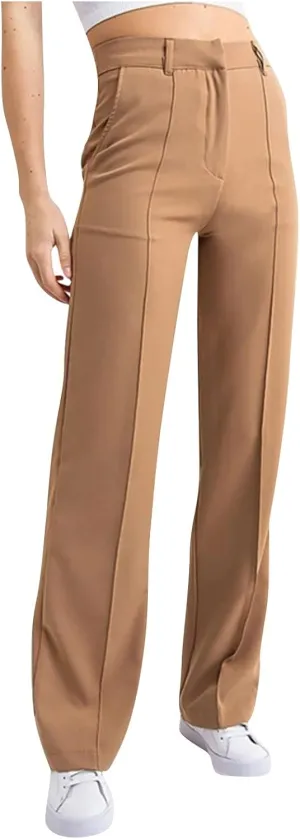 Women's Business Casual Pants Color Pants Fashion Straight-Leg Trousers Slim-Fit with Pockets Flowy Pants