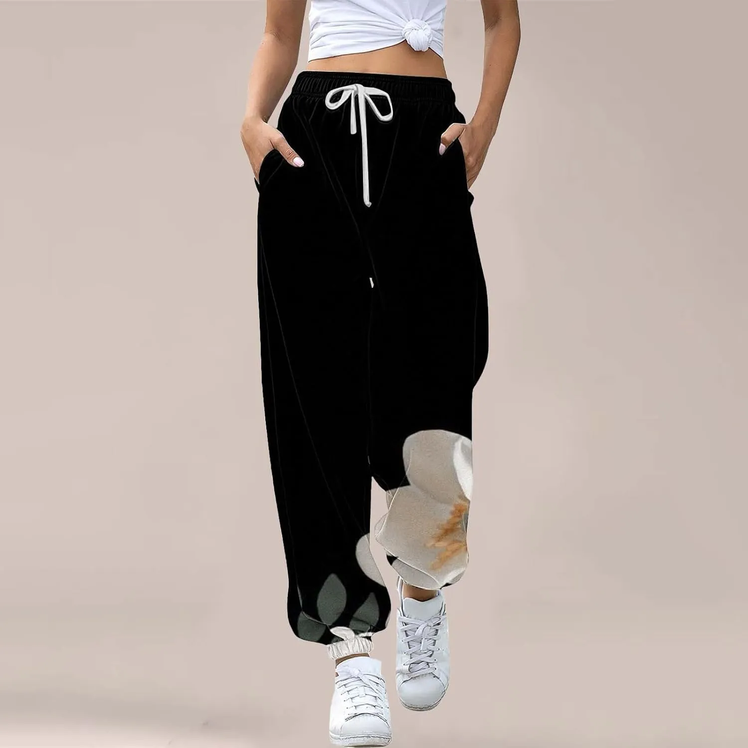 Women's Cargo Sweatpants 2024 Pants Workout High Waisted Yoga Pants with Pockets Jogger Pants with Pockets