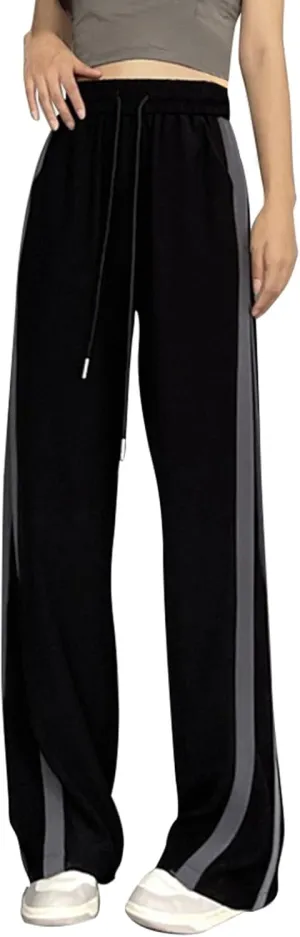 Womens Cargo Sweatpants Cozy Fleece Casual Jogger Pants Straight Leg Baggy Elastic High Waisted Yoga Pants