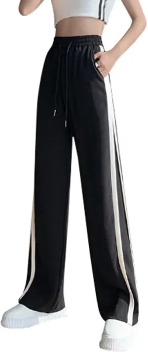 Womens Cargo Sweatpants Cozy Fleece Casual Jogger Pants Straight Leg Baggy Elastic High Waisted Yoga Pants