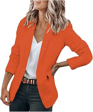 Women's Casual Blazer Casual Lapel Open Front Long Sleeve Work Office Suit Jacket Coat Blazer Dress