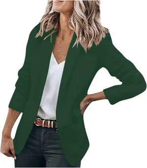 Women's Casual Blazer Casual Lapel Open Front Long Sleeve Work Office Suit Jacket Coat Blazers & Suit Jackets