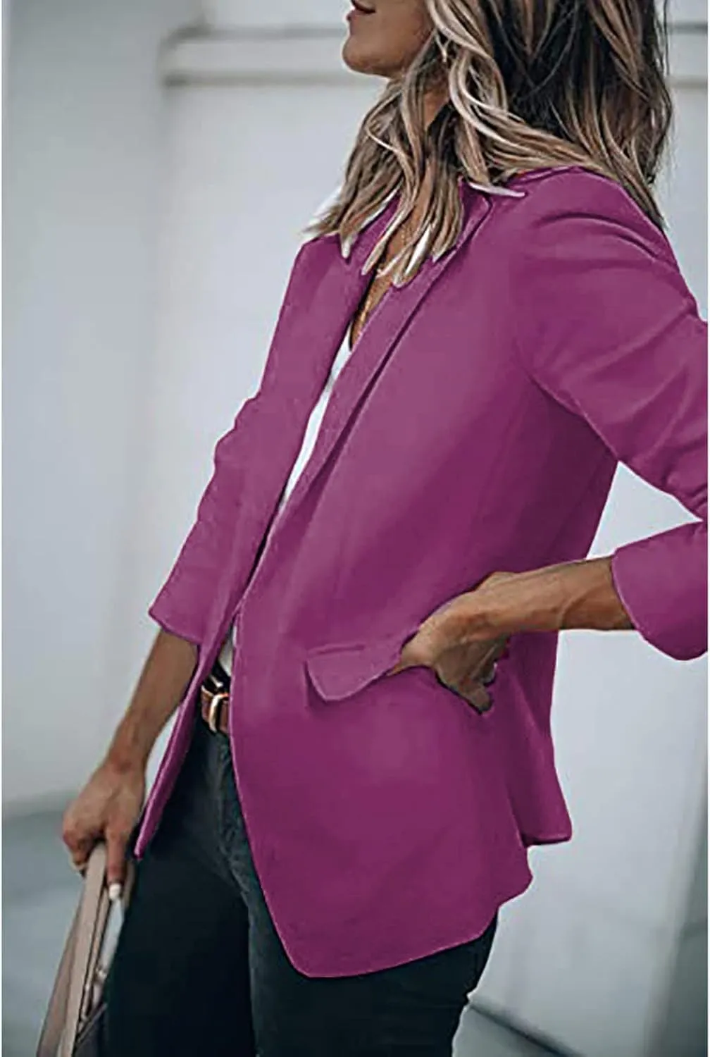 Women's Casual Blazer Casual Lapel Open Front Long Sleeve Work Office Suit Jacket Coat Blazers & Suit Jackets