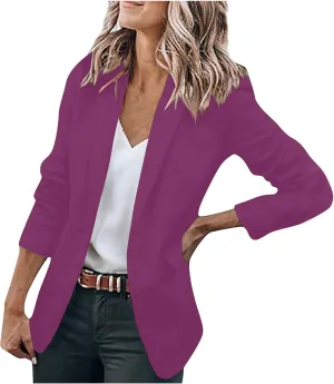 Women's Casual Blazer Casual Lapel Open Front Long Sleeve Work Office Suit Jacket Coat Blazers & Suit Jackets