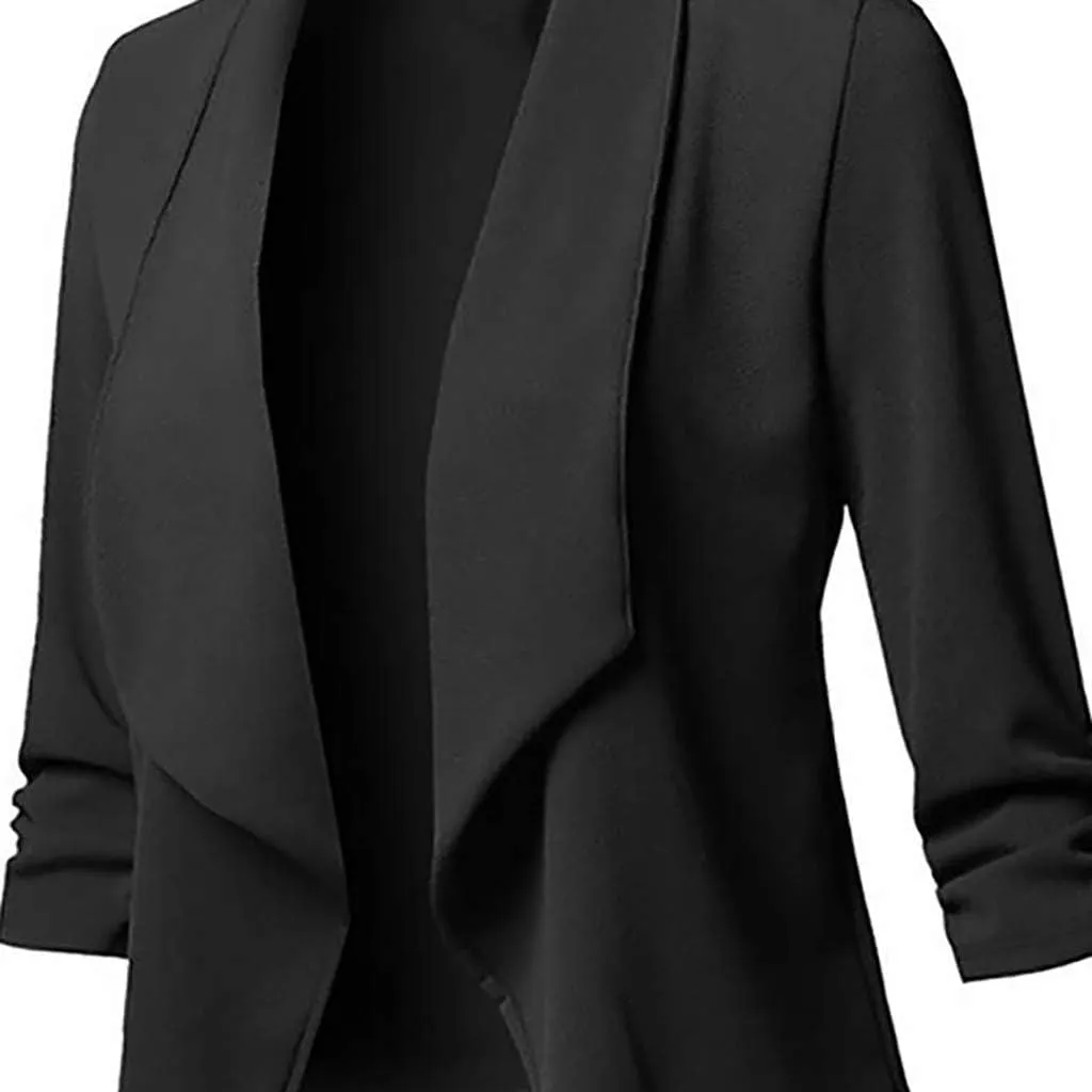 Womens Casual Blazer Jacket Front Solid Sleeve Casual Women's Coat Blazers for Women Suit Jackets Women Business