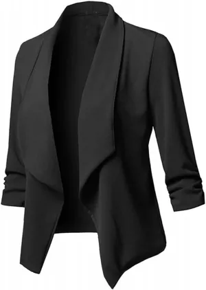 Womens Casual Blazer Jacket Front Solid Sleeve Casual Women's Coat Blazers for Women Suit Jackets Women Business
