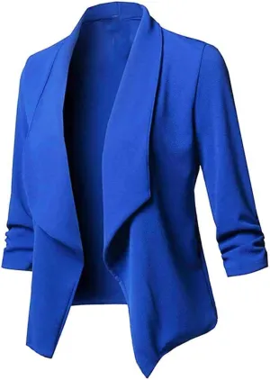 Womens Casual Blazer Jacket Front Solid Sleeve Casual Women's Coat Blazers for Women Suit Jackets Women Business