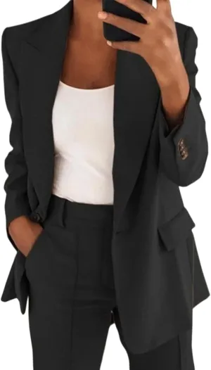 Womens Casual Blazers Business Casual Jackets Long Sleeve Open Front Work Office Blazer Suit Jacket Trendy Clothes