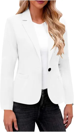Womens Casual Blazers Lapel Neck Ruched 3/4 Sleeve Lightweight Slim Fit Jackets Casual Outfits Wear to Business Work