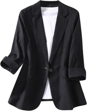 Womens Casual Blazers Long Sleeve Blazer Open Front Cardigan Jacket Work Office Blazer Elegant Casual Work Jacket