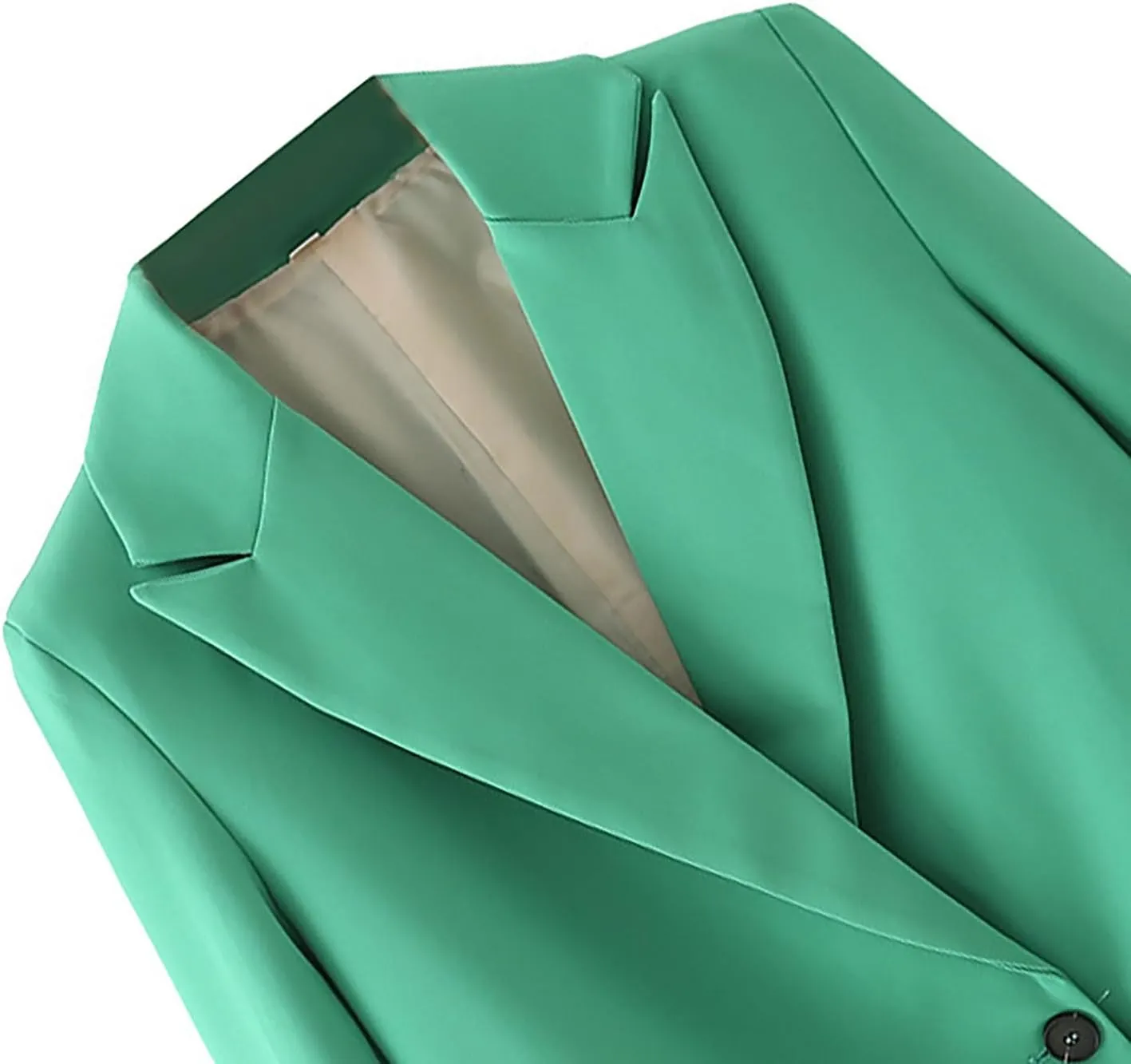 Womens Casual Boyfriend Oversized Shoulder Pads Blazer Button Down Long Sleeve Lapel Work Office Casual Blazer Jacket