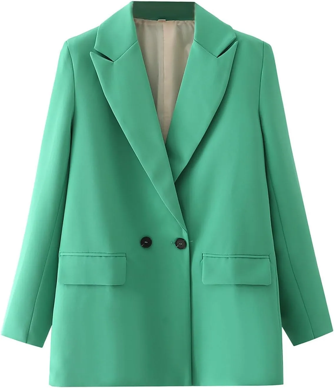 Womens Casual Boyfriend Oversized Shoulder Pads Blazer Button Down Long Sleeve Lapel Work Office Casual Blazer Jacket