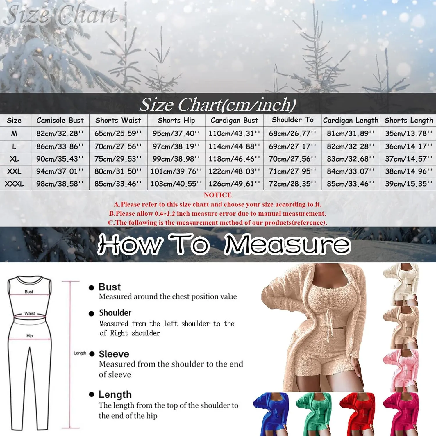 Women's Cozy Up 2 Piece Set Women Winter Fashion Warm Three Suit Soft Warm Flannel Notch Collar Soft Sleepwear Pjs
