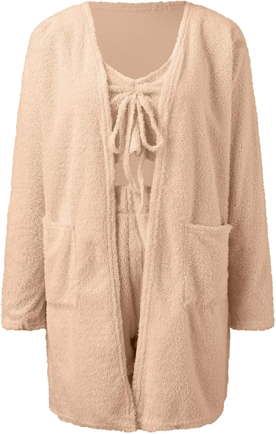 Women's Cozy Up 2 Piece Set Women Winter Fashion Warm Three Suit Soft Warm Flannel Notch Collar Soft Sleepwear Pjs