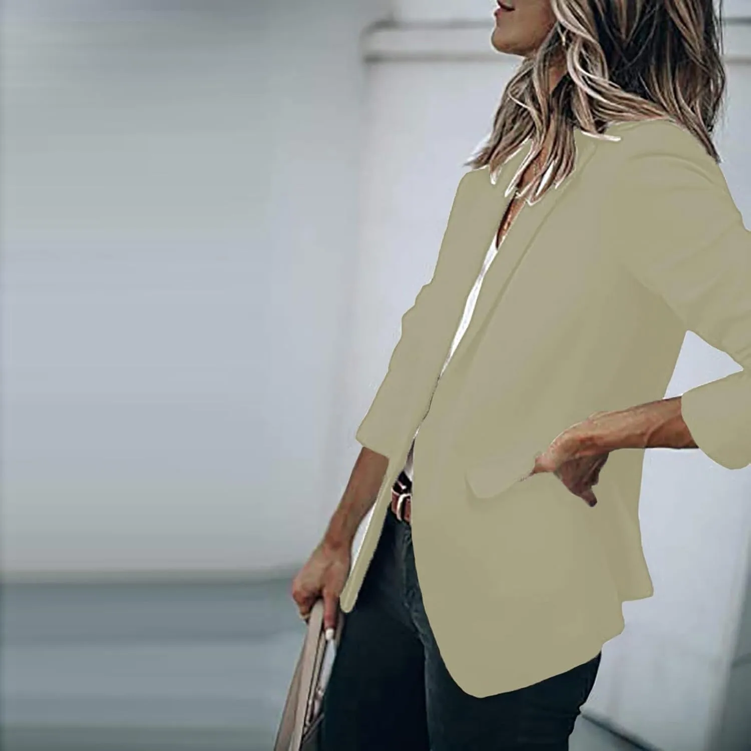 Women's Fall Fashion 2024 Casual Blazers Long Sleeve Open Front Work Office Suit Jackets Blazer with Pockets