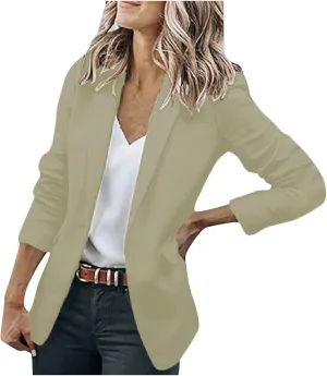 Women's Fall Fashion 2024 Casual Blazers Long Sleeve Open Front Work Office Suit Jackets Blazer with Pockets