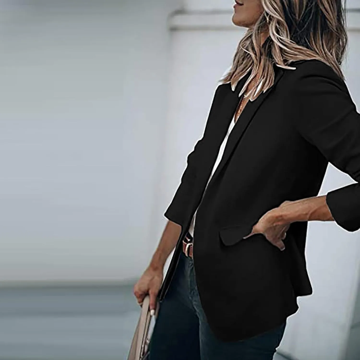 Women's Fall Fashion 2024 Casual Blazers Long Sleeve Open Front Work Office Suit Jackets Blazer with Pockets