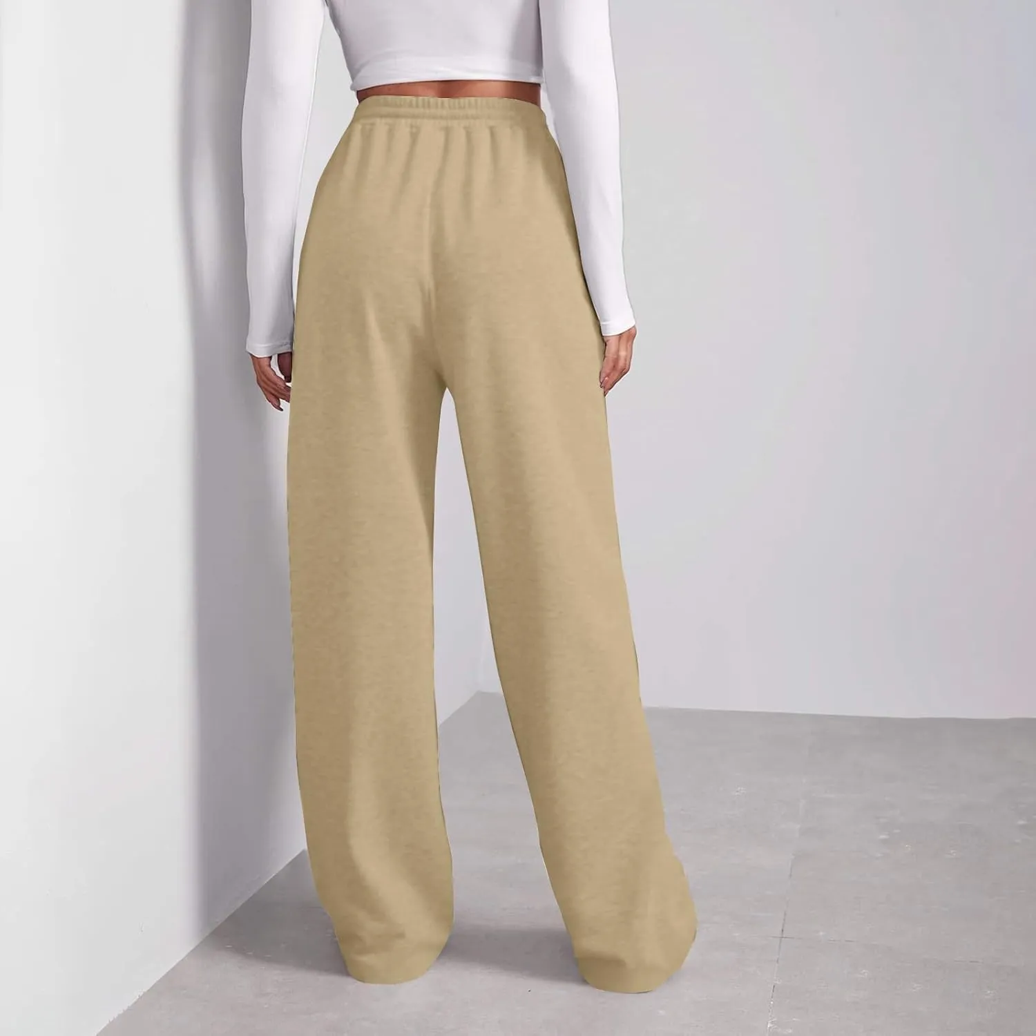 Womens Fleece Sweatpants Warm Baggy Soft High Waisted Pants Comfy Fall Joggers Lounge with Pockets