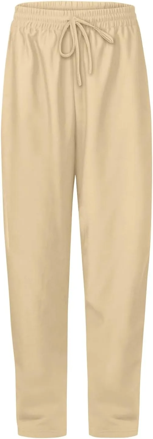 Womens Fleece Sweatpants Warm Baggy Soft High Waisted Pants Comfy Fall Joggers Lounge with Pockets