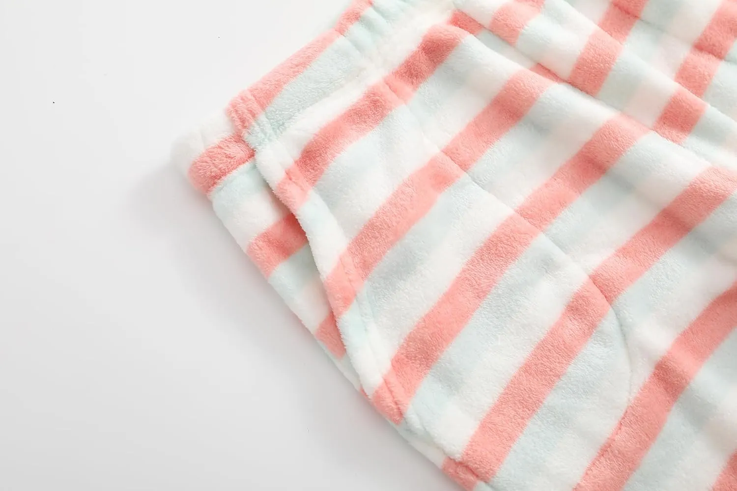 Womens Fuzzy Pajama Pants Elastic Waist Fluffy Pj Fleece Striped Pj Pants Comfy Lounge Sleepwear Pants with Pockets