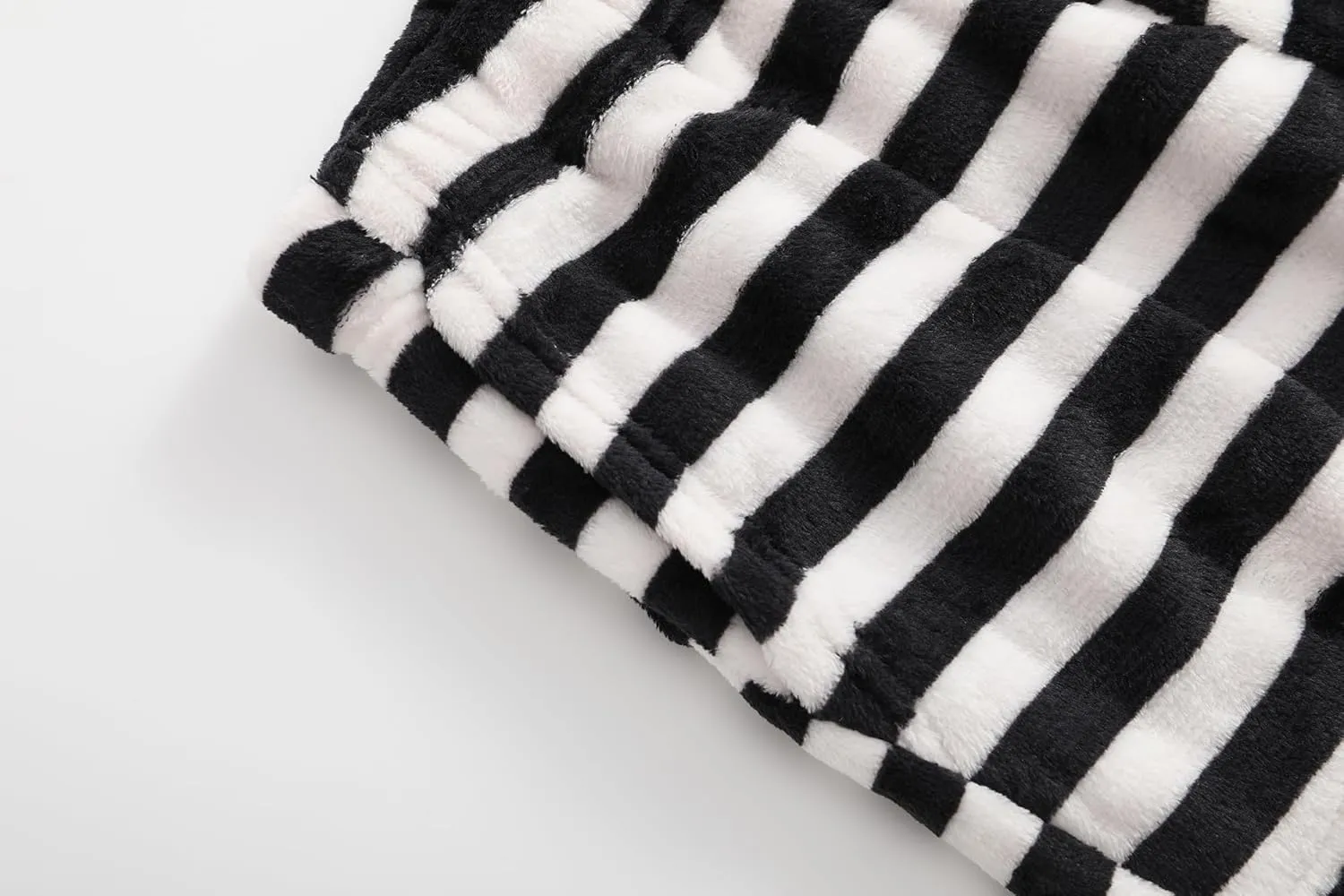 Womens Fuzzy Pajama Pants Elastic Waist Fluffy Pj Fleece Striped Pj Pants Comfy Lounge Sleepwear Pants with Pockets