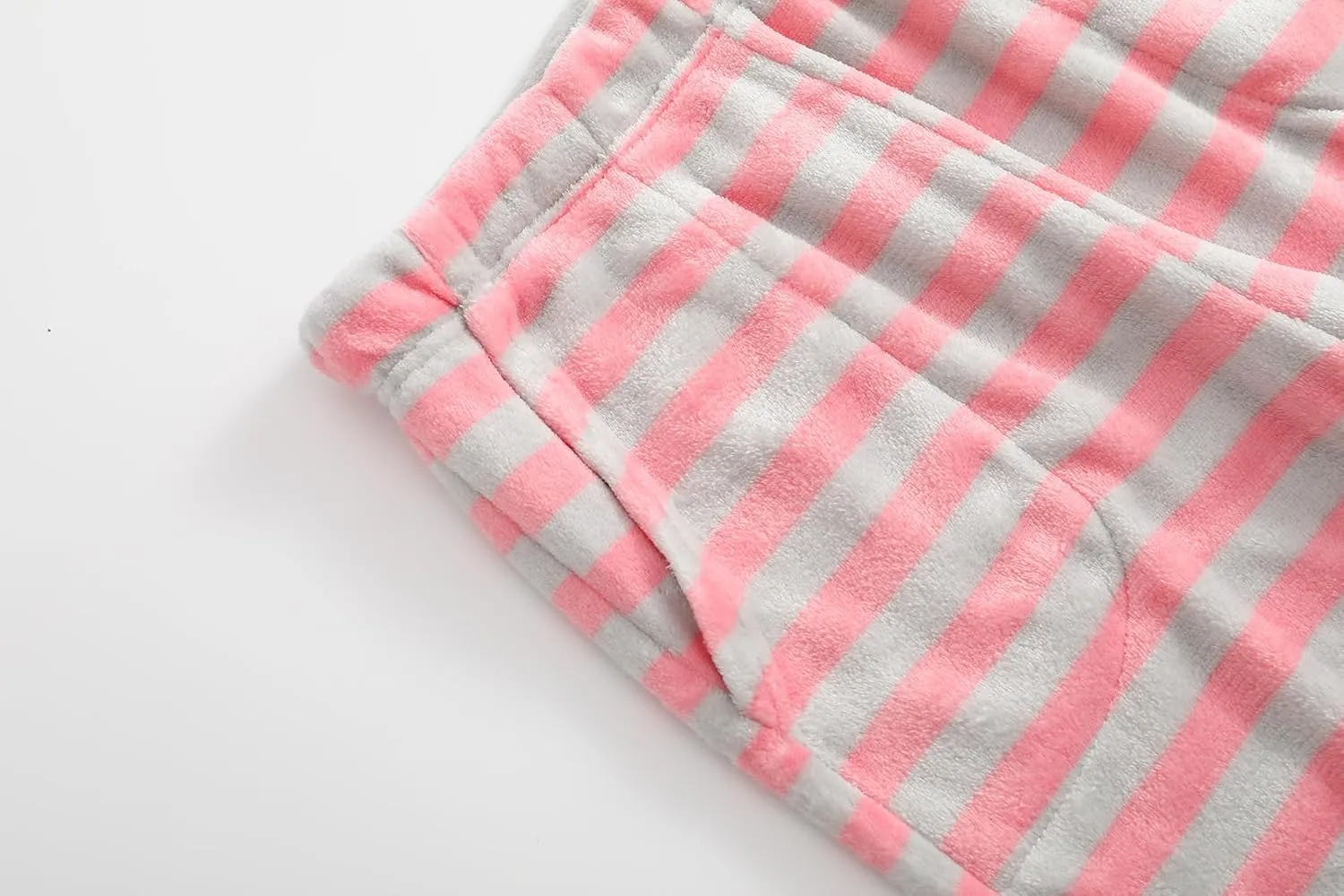 Womens Fuzzy Pajama Pants Elastic Waist Fluffy Pj Fleece Striped Pj Pants Comfy Lounge Sleepwear Pants with Pockets