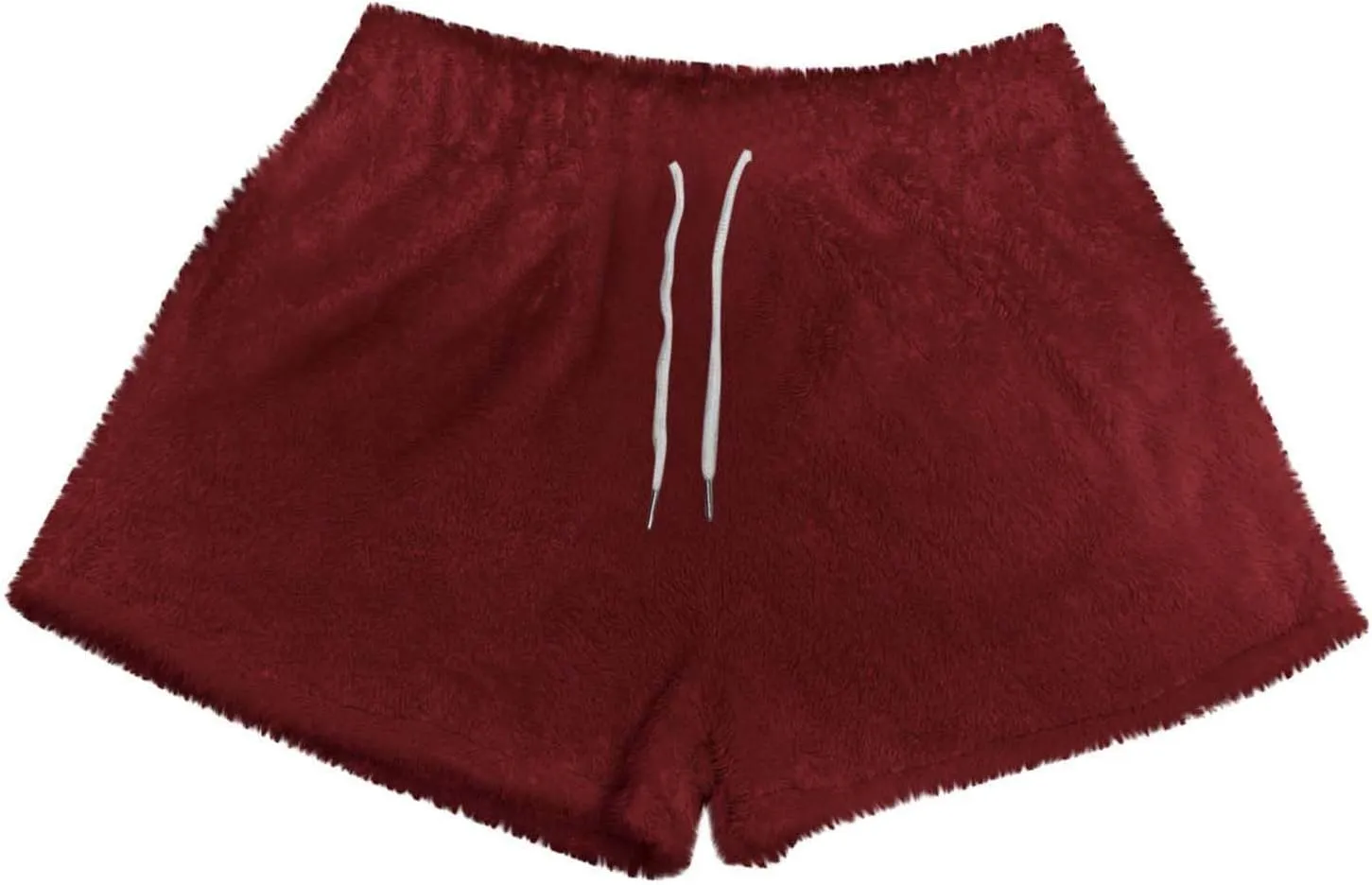 Women's Fuzzy Pajama Shorts Fleece Lounge Short Pants Comfy Drawstring Waist Sleepwear Winter Warm Loungewear